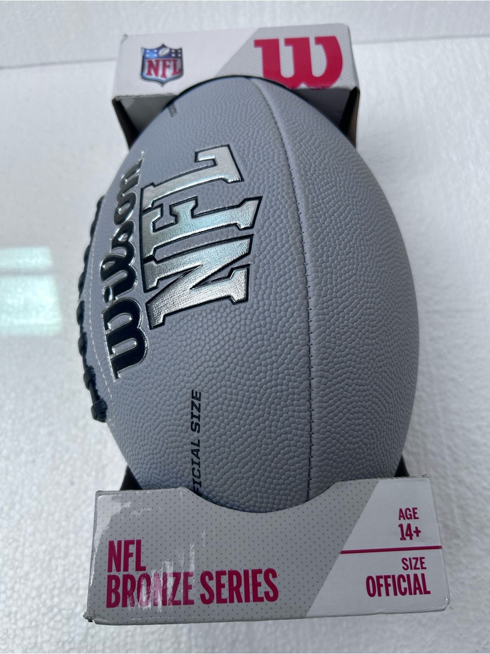 Wilson Gray NFL Practice Football with Black Laces - Picture 3 of 6